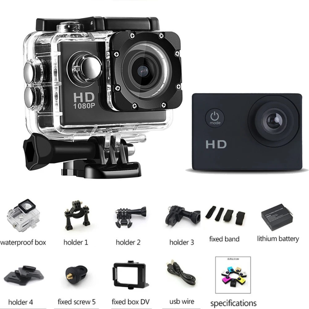 2018 Спортивная экшн камера Камара Депортива Дайвинг Водонепроницаемый 1080 P Full HD Go