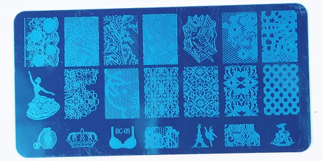 05 Pandahall 1 шт DIY лак для штамповки ногтей штампы шаблоны для маникюра трафареты для ногтей инструмент для переноса - Цвет: 05