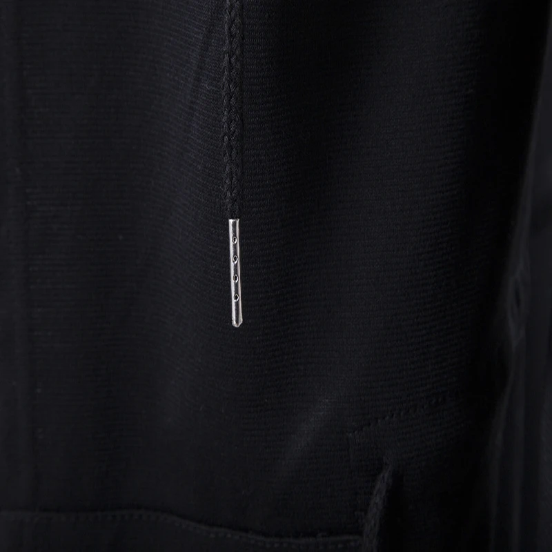 Men Hooded Sweatshirts with Black Gown Hip Hop Mantle Hoodies Fashion Jacket Long Sleeves Cloak Man's Coats Casual Solid Sweats|mens hooded