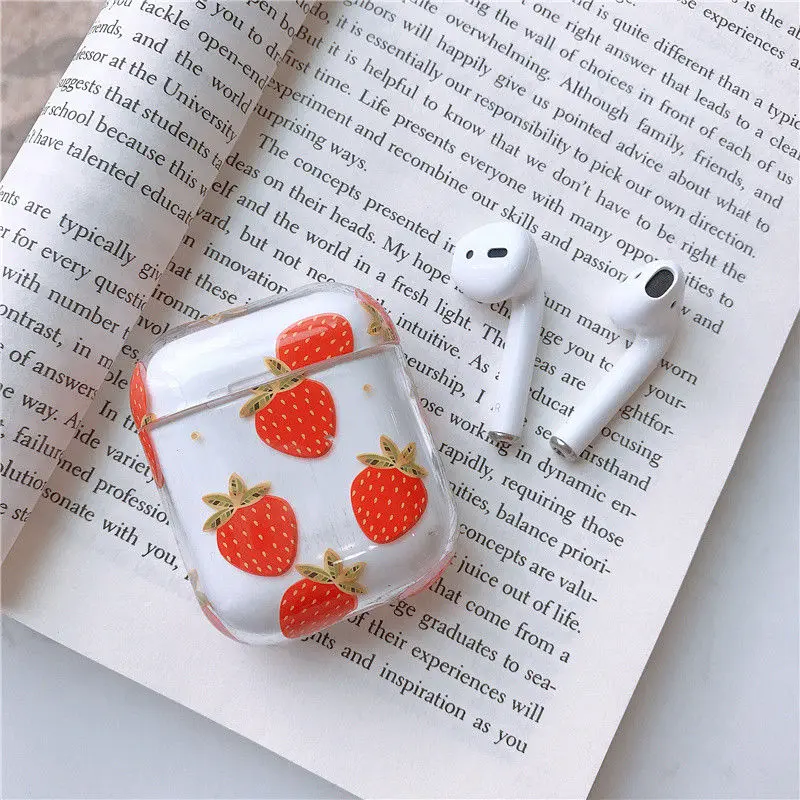 Милый чехол с изображением фламинго, фруктов и цветов для Apple Airpods, защитный чехол, Bluetooth, беспроводной чехол для наушников, чехол для зарядки