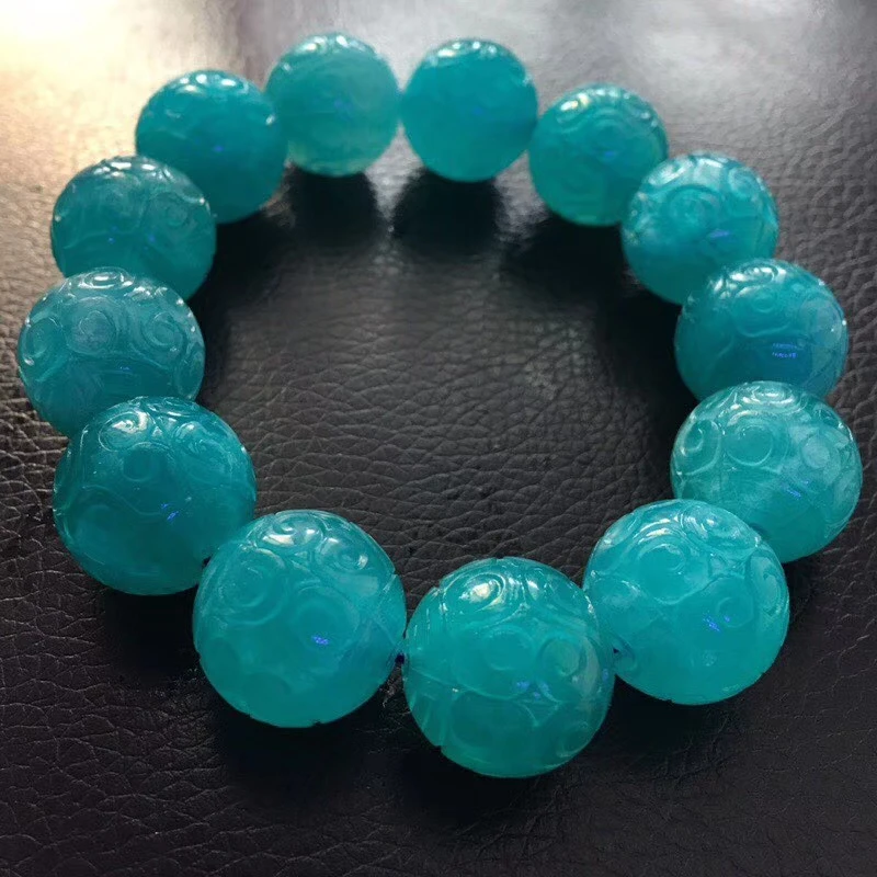 Браслеты женские из натурального зеленого ледяного амазонита 16 6 мм|Гибкие и