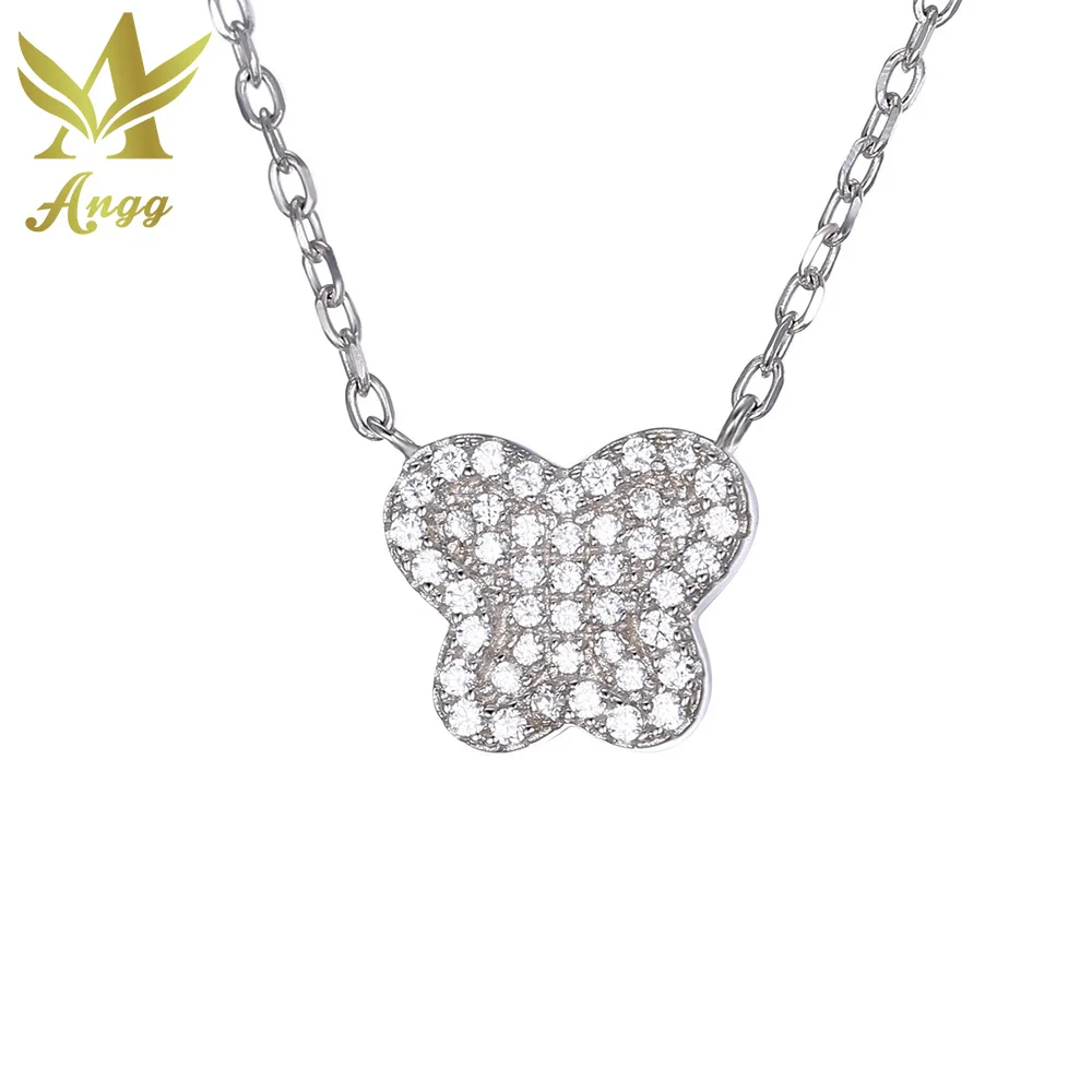 Angg реальные 925 пробы Серебряные ювелирные изделия кулон кубического циркония