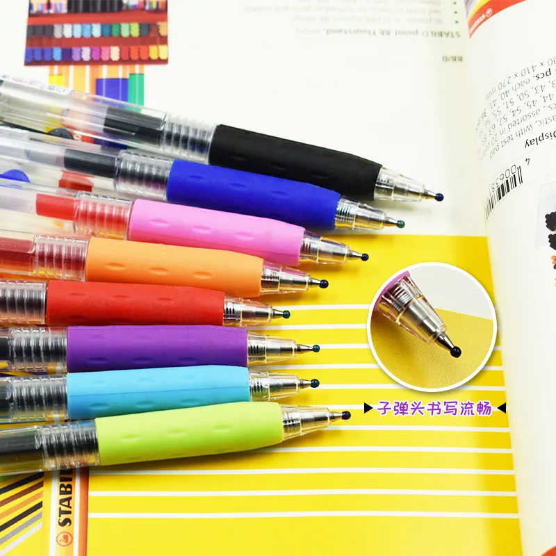 0.5mm Gel Pens For School Office Supplies Kawaii Press Type Multicolor ballpoint pen Cute stationery Writing Store