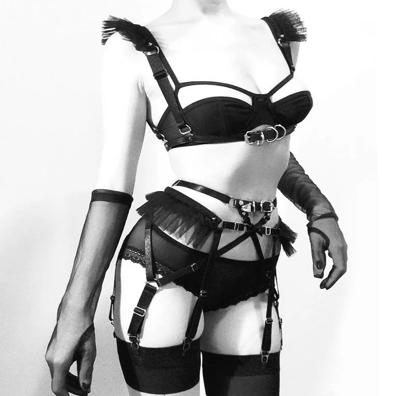 Женский эластичный пояс в стиле Харадзюку подвязка из спандекса для чулок с