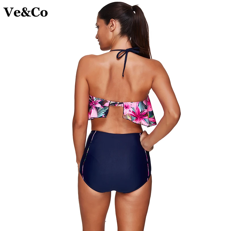 VE &amp Co бикини 2018 Высокая Талия сексуальный комплект пуш-ап Плавание костюм Для