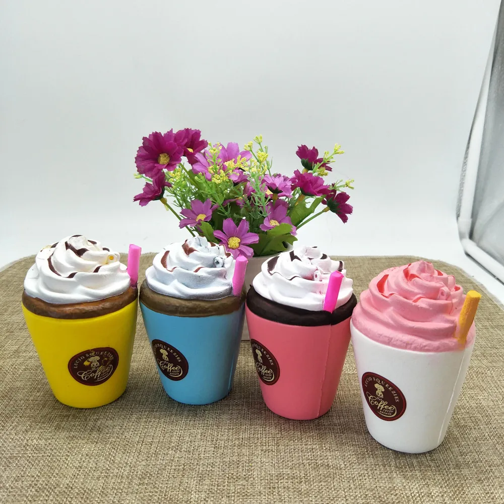 Колоссальная чашка торт медведь Сжимаемый большой милый медленно