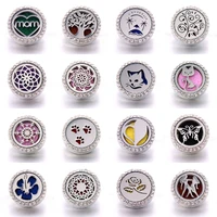new aromatherapy 18mm snap buttons 30 design perfume locket magnetic stainless steel essential oil diffuser buttons fit bracelet
