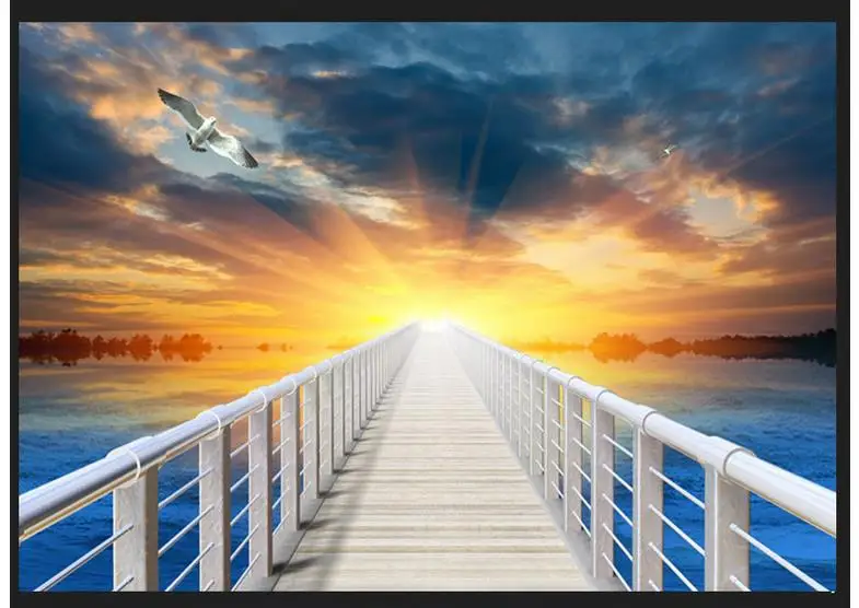 Custom 3d photo wallpaper for walls 3 d wall murals The sea sunset scenery background TV setting home decor | Обустройство дома