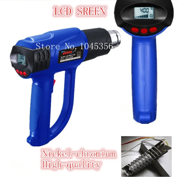 Тепловой пистолет с цифровым дисплеем 2000 Вт 4 насадки|heat gun|heat gun 2000wheat digital |