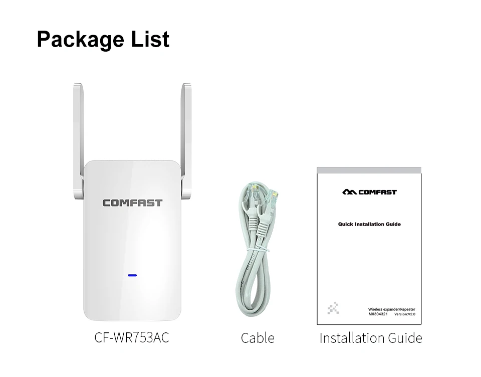 Comfast 1200 Мбит/с двухдиапазонный 2 4G 300 + 5G 867 Wifi расширитель сигнала сетевой
