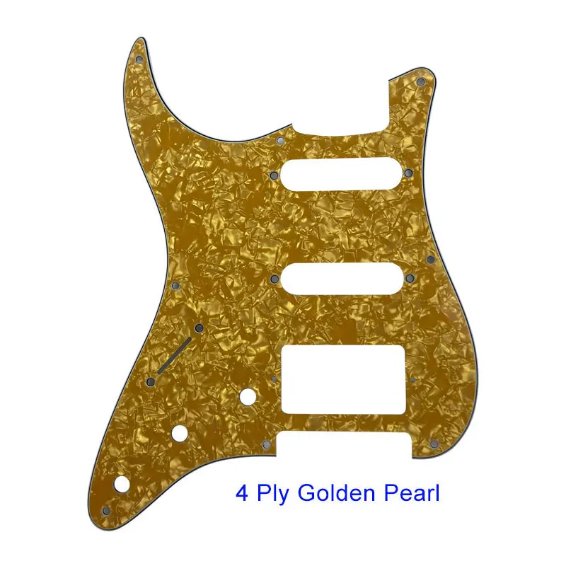 4Ply Golden Pearl Качественные гитарные детали для нас левшей 57' 8 винтовых отверстий гитара Stratocaster Pickguard с PAF Humbucker HSS Script Plate - Цвет: 4Ply Golden Pearl
