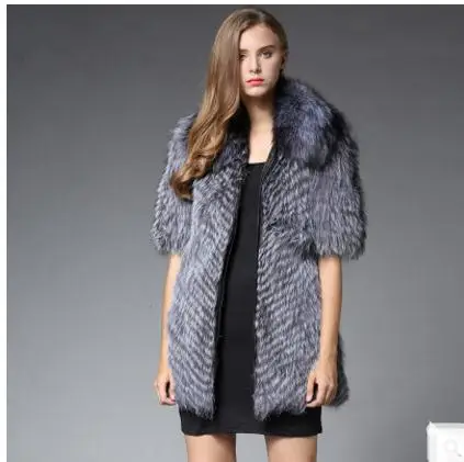 Новые женские жилеты мужские из лисьего меха Длинные повседневные меховые