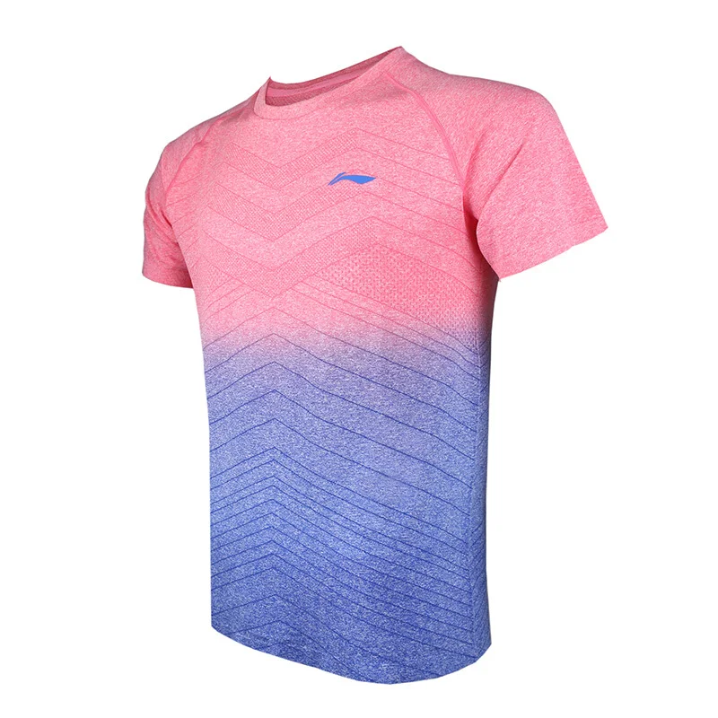 Мужские футболки для бадминтона Li Ning с коротким рукавом и круглым вырезом