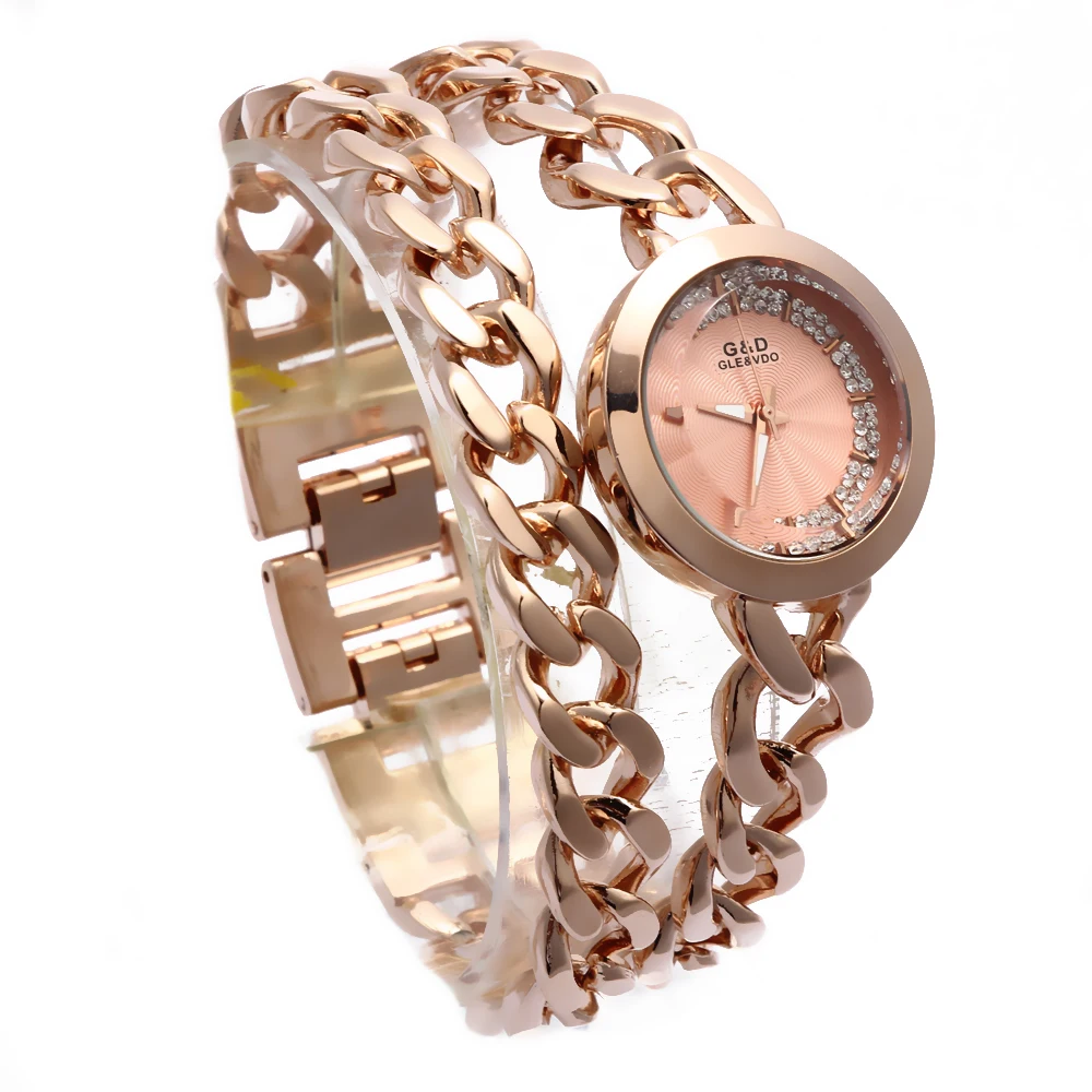Часы G &amp D женские кварцевые из нержавеющей стали роскошные модные повседневные