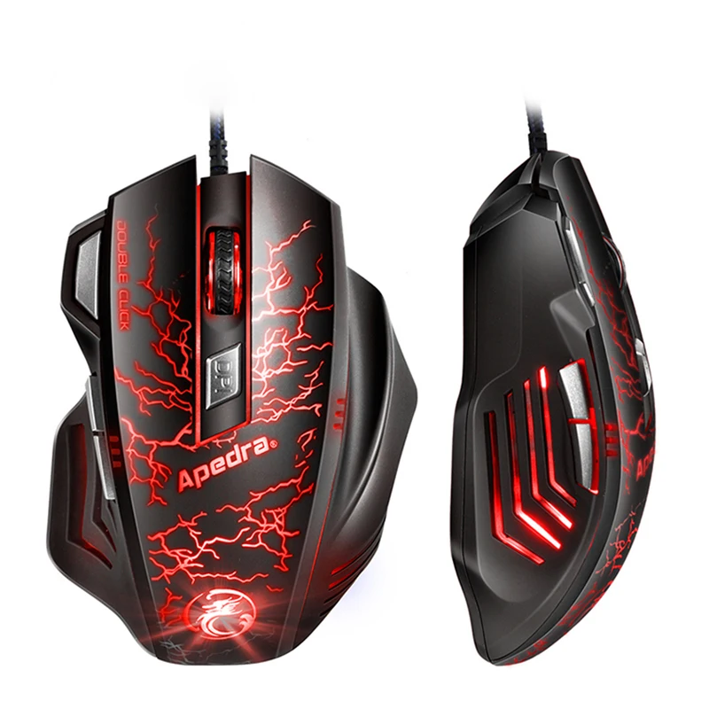 APEDRA Проводная игровая мышь USB 7 кнопок 3200DPI оптическая компьютерная геймерские