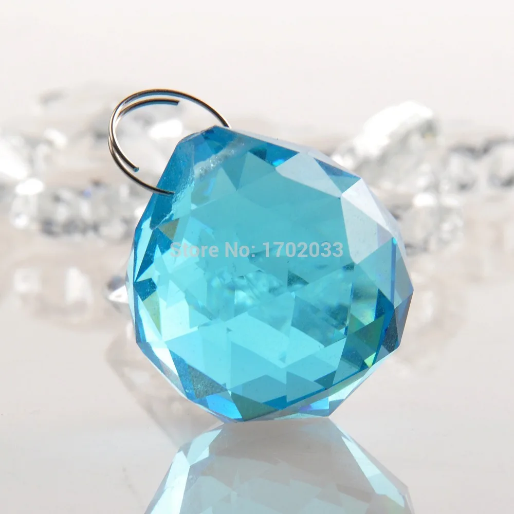 Небесно голубая стеклянная хрустальная люстра с гранями 30 мм детали призмы