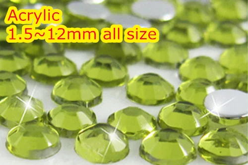 

Jonquil 1.5~12mm All size Choice Flat Back Round Acrylic rhinestone,Acrylic Resin 3D Nail Art / Garment Rhinestone