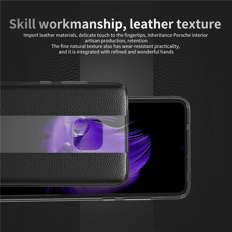 Luxury Hybrid Case For Huawei Mate 20 Pro Leather Soft Silicone Plexiglass Armor 20X Phone Back Cover |