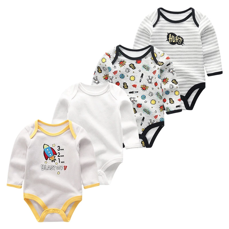 Summer New style baby rompers Long sleeve Newborn Infant Baby Boy Girl clothes Cute Cartoon Printed Jumpsuit Climbing Clothing | Детская
