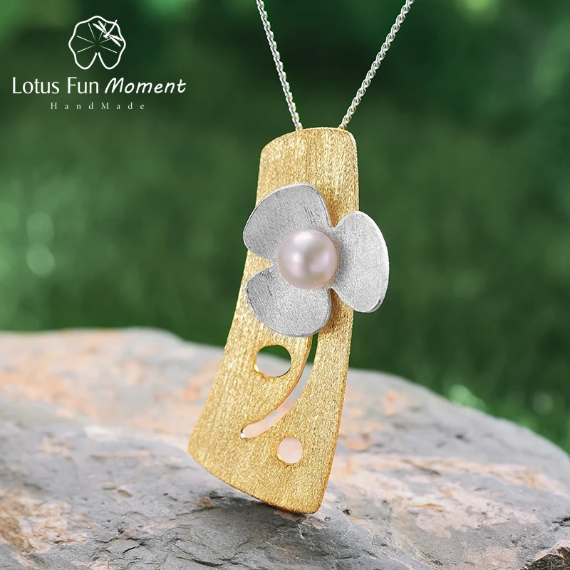 Lotus Fun Moment Настоящее 925 пробы серебро натуральный жемчуг модные украшения свежий