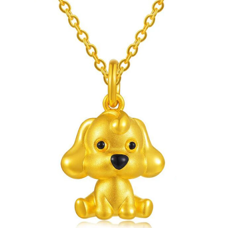 

Pure 3D 999 24K Yellow Gold Cute Zodiac Dog Pendant 2g