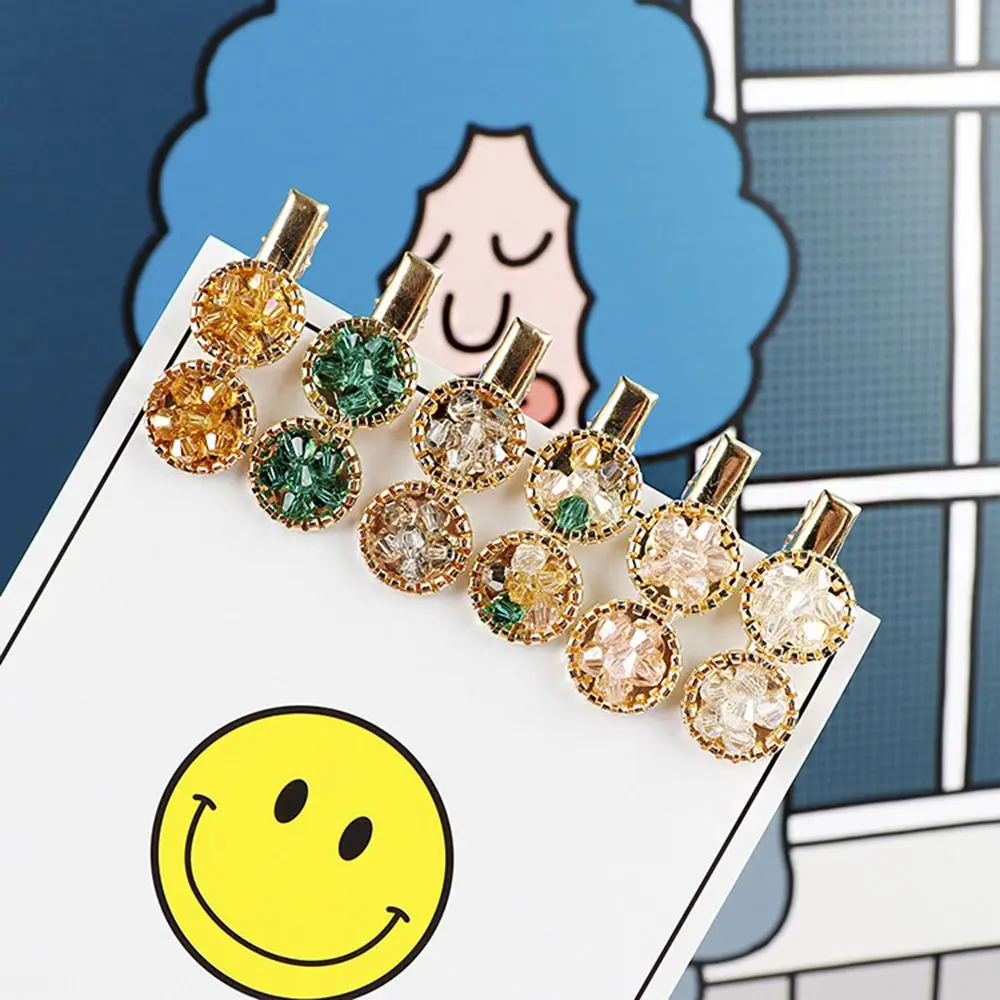 Женские заколки для волос 1 шт. корейские с кристаллами круглые геометрические