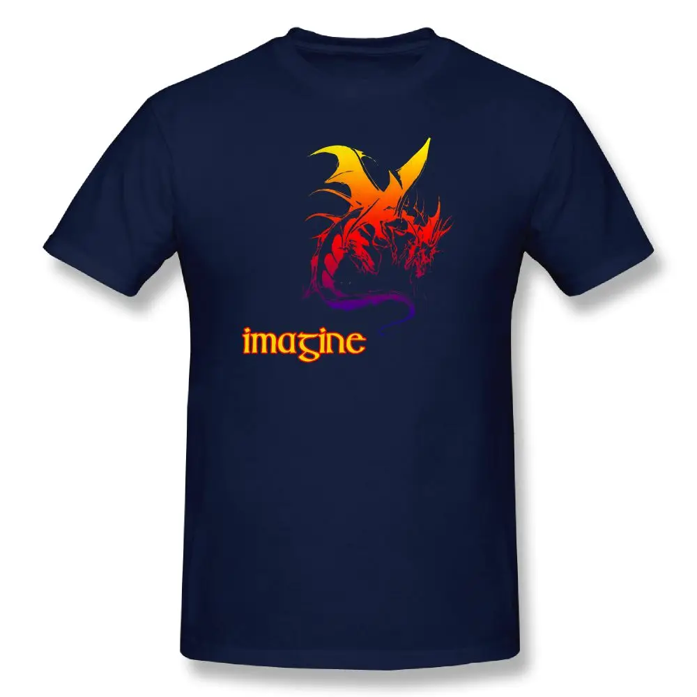 Imagine Dragon Футболка мужская футболка 6XL базовые футболки большого размера плюс 5XL мужская футболка с коротким рукавом хлопок Повседневная музыкальная футболка - Цвет: navy blue