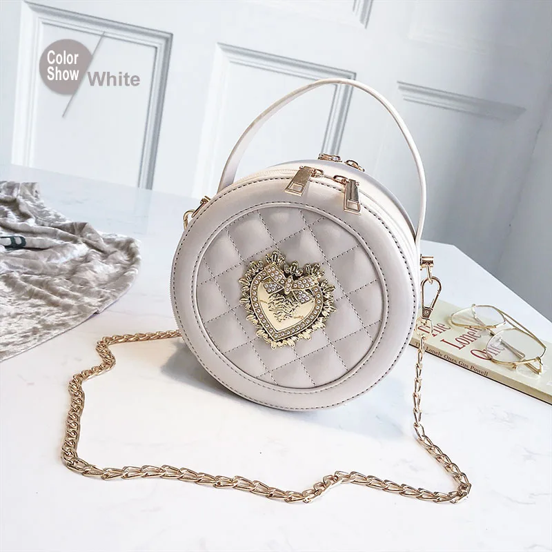 Fularuishi Summer Female Women Messenger Bag Korean Edition Fashion Small Round Bag Mini Bag Circular Shoulder Bag - Цвет: Белый