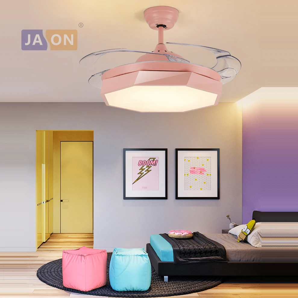 Светильник потолочный с вентилятором из сплава акрила и АБС белого, серого, розового и зеленого цветов с LED. LED лампа. LED светильник. Потолочные светильники LED. LED светильник. Для фойе включено.