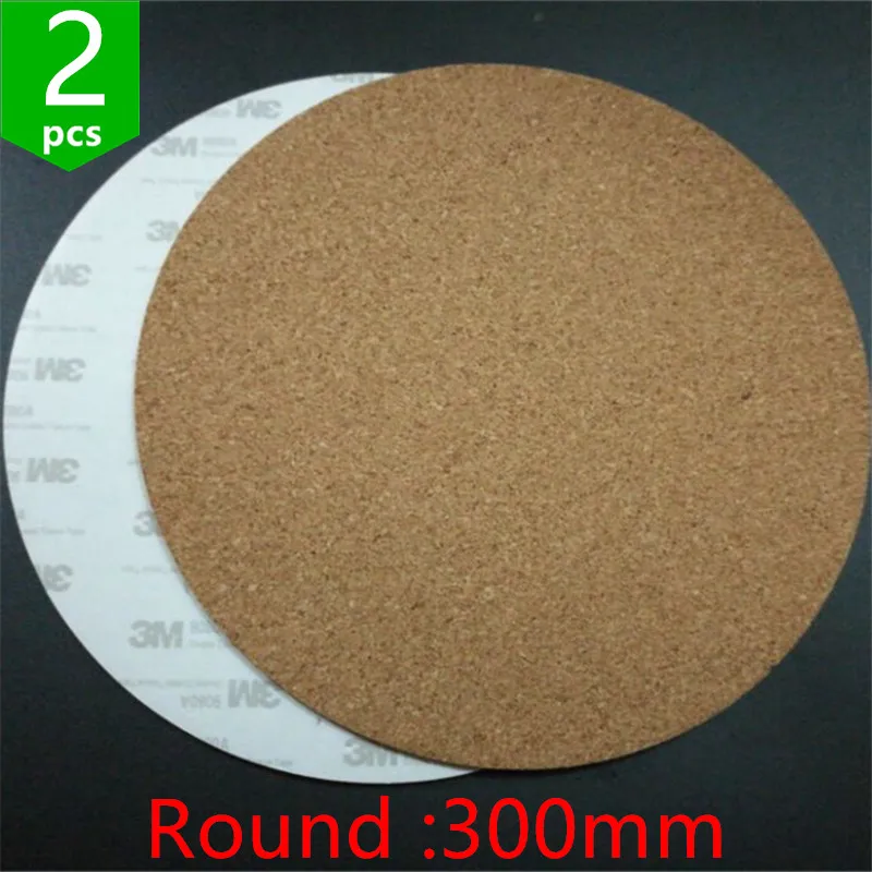 

2pcs Kossel/Delta 3D Printer round 300mm adhesive cork sheet For Heatbed Hot Plate Round 300mm with tape