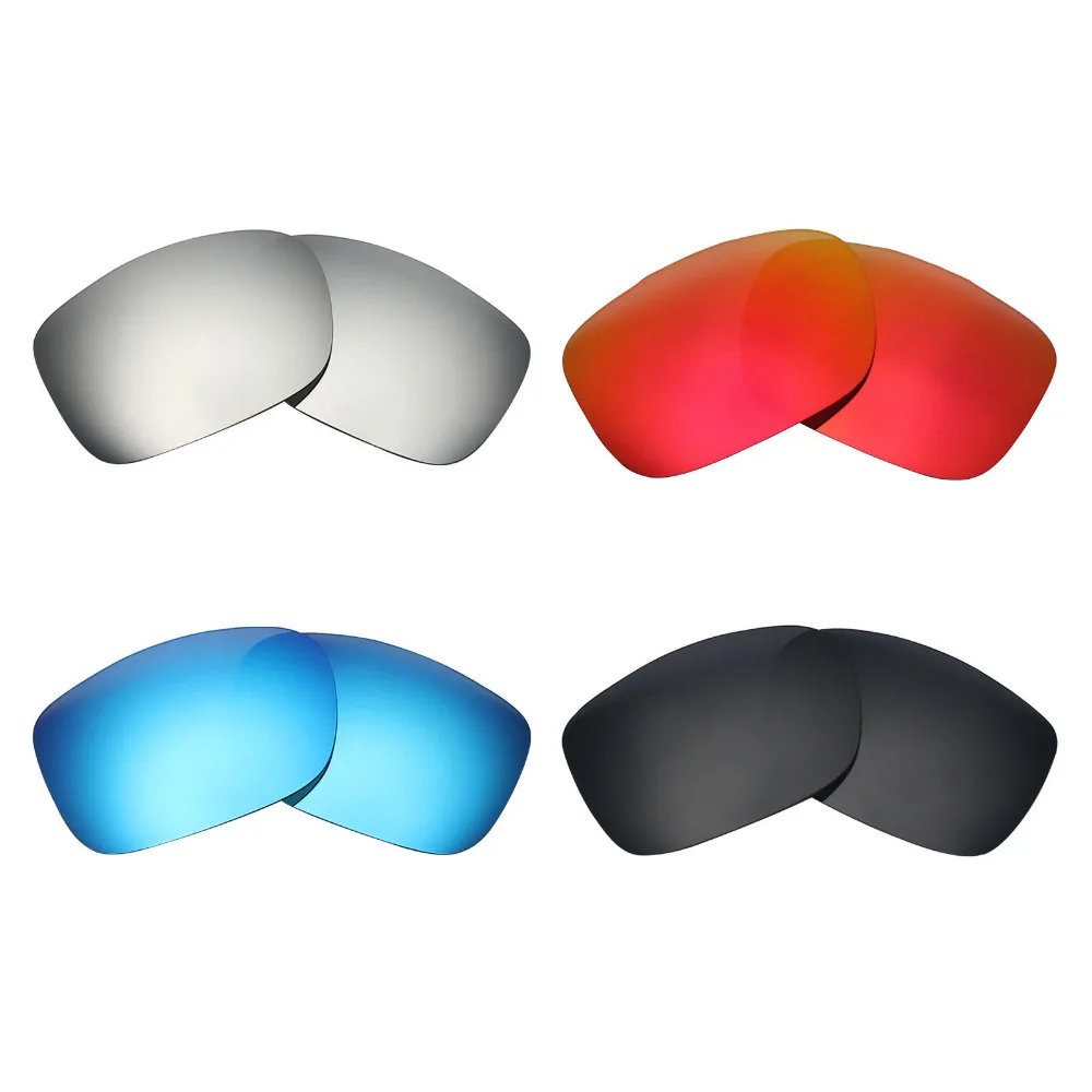 

4 Pairs SNARK POLARIZED Replacement Lenses for Oakley TwoFace Sunglasses Stealth Black & Ice Blue & Fire Red & Silver Titanium