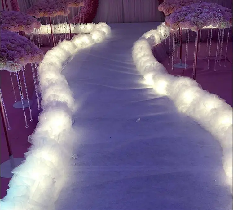 yarn with light Новое поступление Свадебные проходы бегуны T станция выделенная дорога цитируется светильник струнный орнамент из пряжи реквизит для украшения вечеринки поставки - Цвет: yarn with light