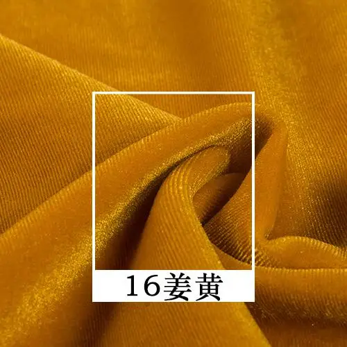 16 turmeric 0,5 м Высокое качество корейский вязаный Велюр ткань бархат стрейч ткань для штор мягкие игрушки платье трикотажные ткани Джерси Tissu - Цвет: 16 turmeric