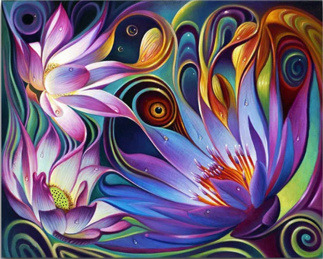 Diy Pintura Diamante Flores do Ponto da Cruz de arte Mosaico Da Flor Fan | Дом и сад