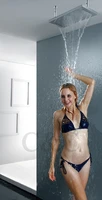 55x23 cm shower head rainfall and waterfall functions shower solid brass chrome polished 2013 new arrival wr55x23