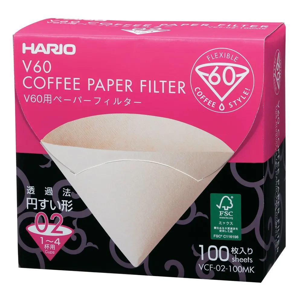 FeiC 02 100-Count кофейные фильтры из натуральной бумаги без отбеливателя для 4 чашек