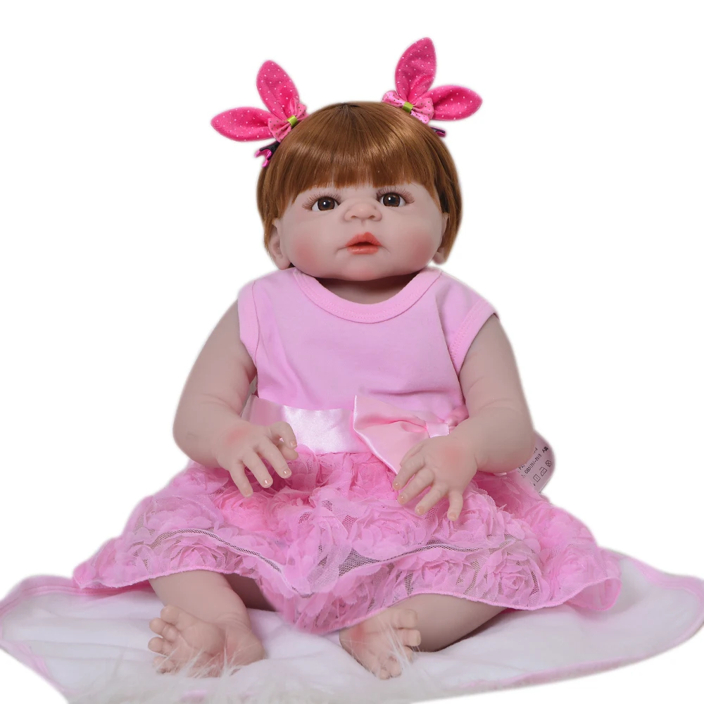 

Bebes reborn de silicone real 55cm Full Silicone reborn baby girl dolls toys for children gift dolls surprise bonecas
