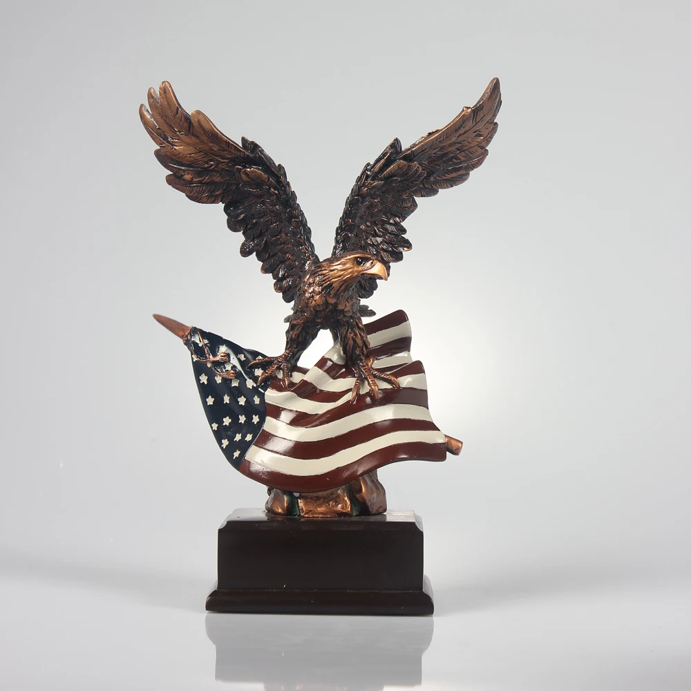 

GOOD ART- home office Study business Talisman Auspicious Lucky USA American Eagle Sculpture ART statue