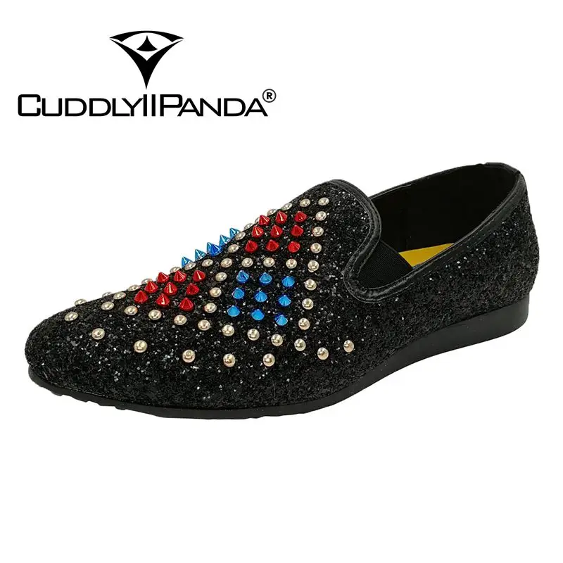Мужские кроссовки на плоской подошве CuddlyIIPanda модные в стиле панк с заклепками для