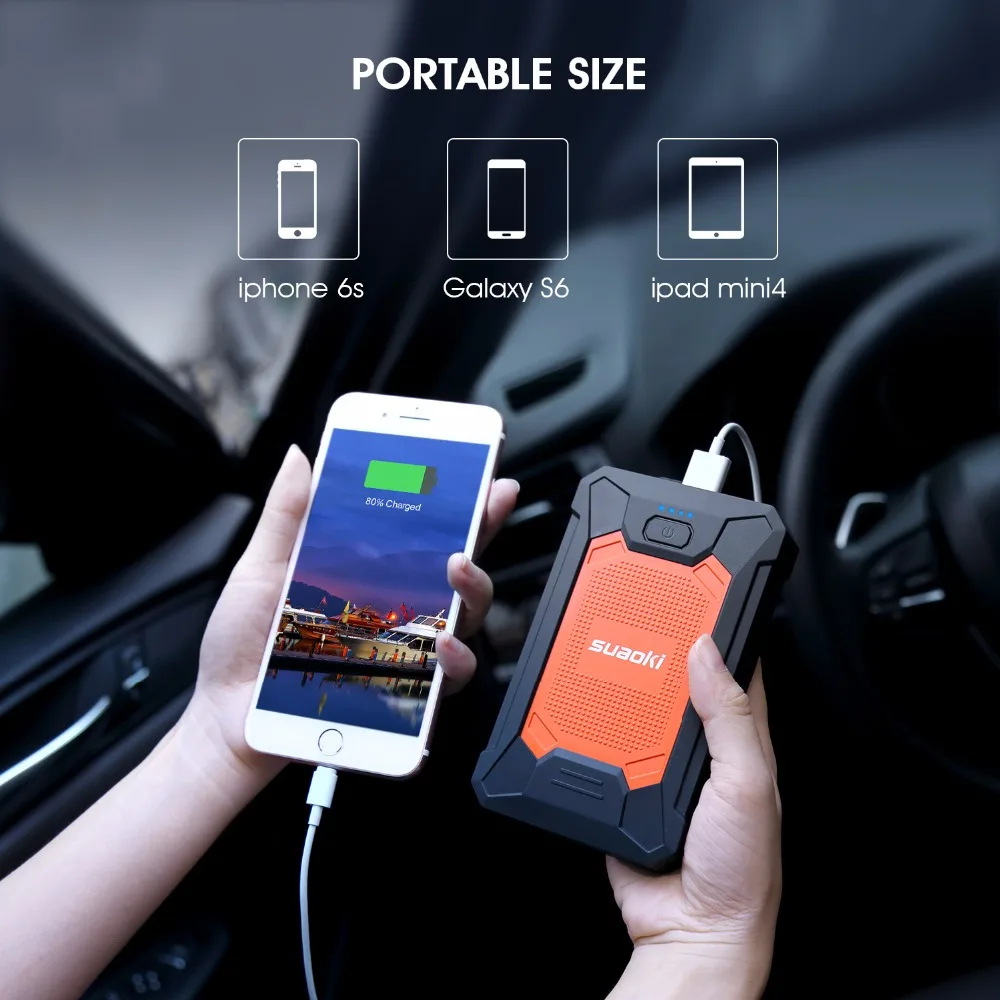SUAOKI CJS03 600A пиковый водонепроницаемый стартер Power Bank до 4L газ или 2L дизельный