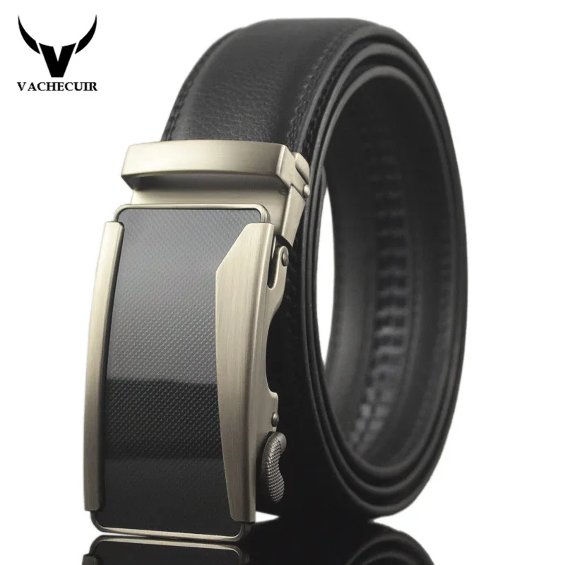 

2017 Genuine Leather Belt Men Automatic Alloy Buckle Men Belts Luxury Ceintures Homme 100-130cm Long Strap for Trousers Q18