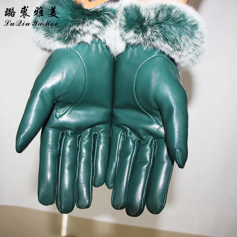 Перчатки для сенсорных экранов женские теплые перчатки из натуральной кожи