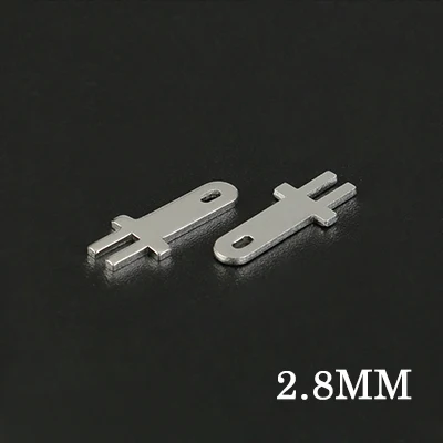 2.8MM 50 шт. 2,8/4,8/6,3 мм вставки плагин на мини-разъем «папа» PCB пайки толщина 0,8 две ноги, ПХБ сварочные листы - Цвет: 2.8MM
