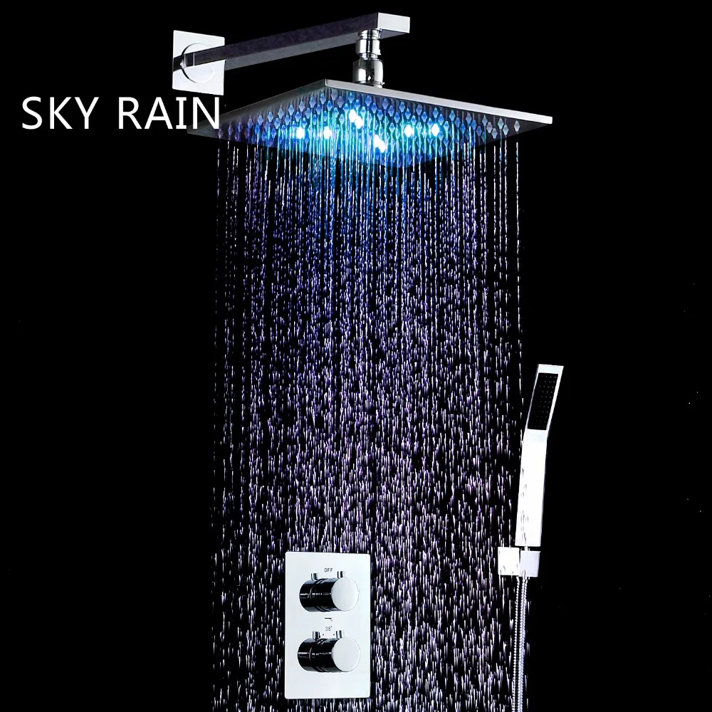 Душевая лейка SKY RAIN с термостатом светодиодный кран для душа 2 способа работы