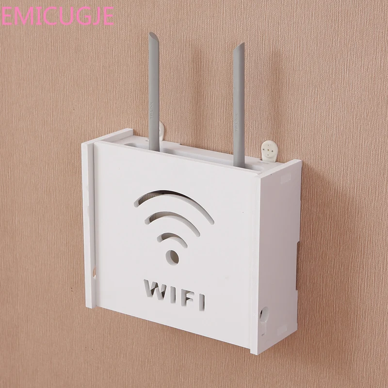 Беспроводная Wifi коробка маршрутизатора ПВХ настенная полка подвесная вилка