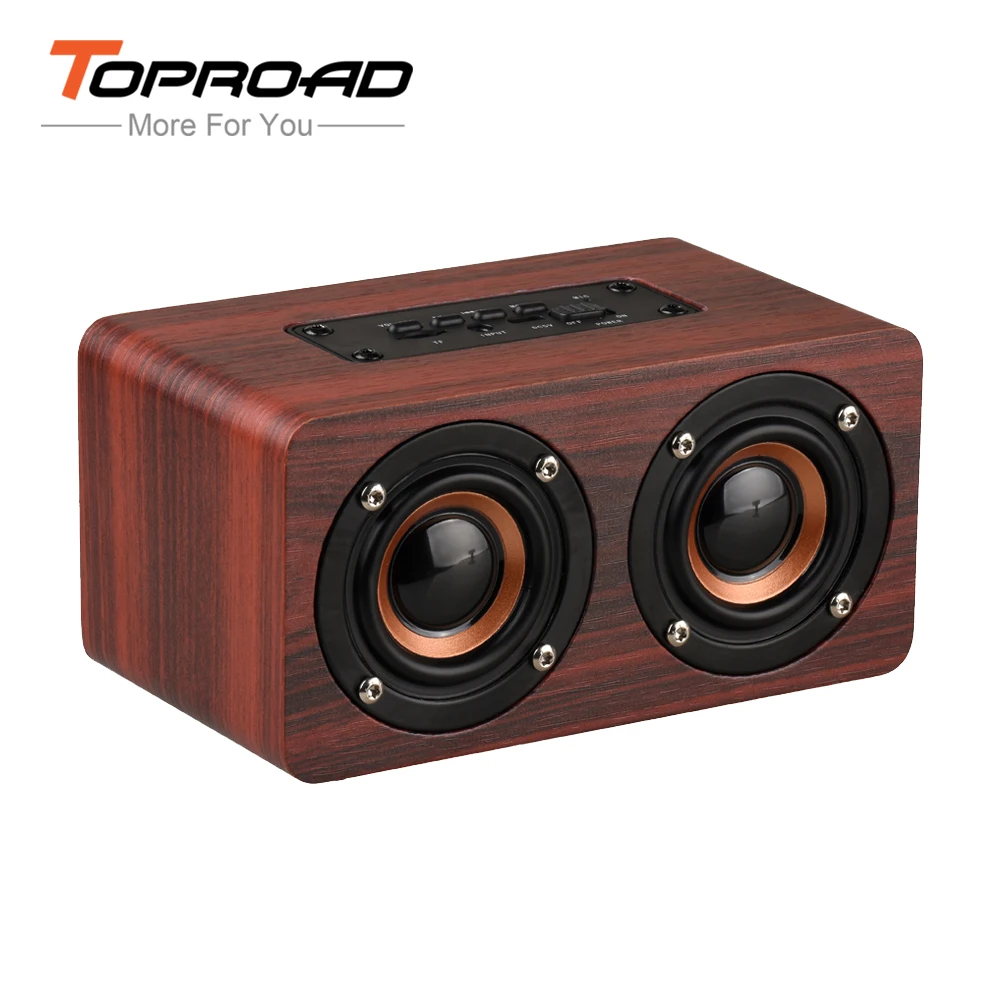 TOPROAD HIFI Деревянный беспроводной enceinte Блютуз динамик портативный двойной мини 3D