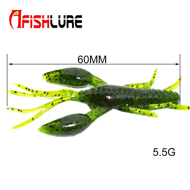 Afishlure 4 шт./лот высокое качество мягкие креветки с большими когтями 60 мм 5 г