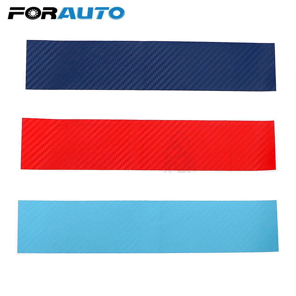 FORAUTO 3 шт./компл. автомобильная наклейка углеродное волокно передняя решетка