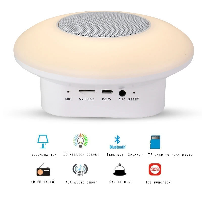 Портативный мини раунд Сенсорная лампа для изменения цвета RGB Светодиодная