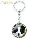 Брелок для ключей TAFREE Smart Dog, брелок для ключей немецкой овчарки, Beagle Border terrier, модные стеклянные украшения DG5